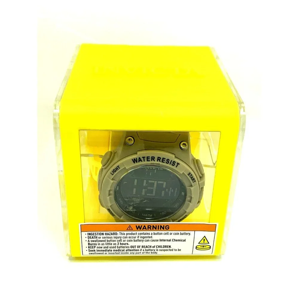 Invicta Racing Men's Watch 47526 Quartz Digital Light Brown Resin Strap 52mm